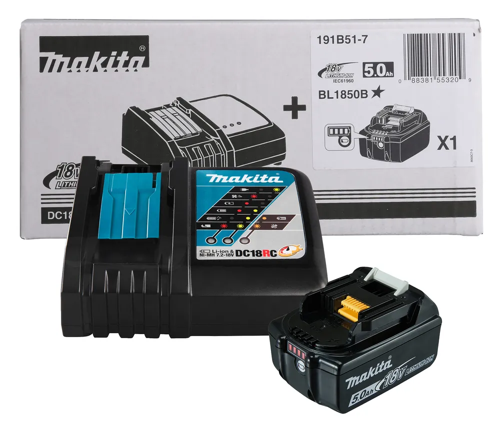 Комплект Makita 18 В, 1XBL1850, DC18RC