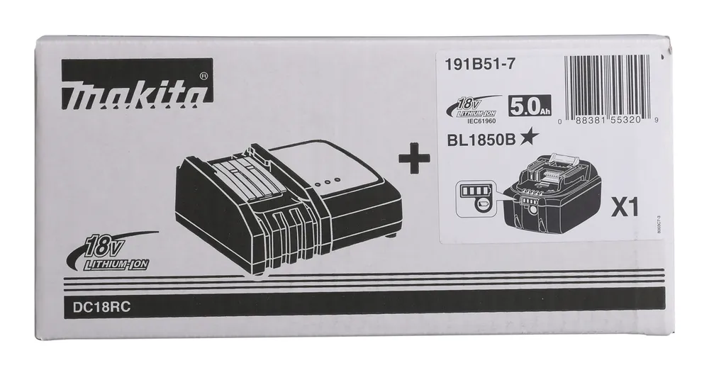 Комплект Makita 18 В, 1XBL1850, DC18RC
