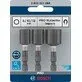 Pildil on Bosch padrunotsakute komplekt PRO Impact, mis sisaldab kolme erineva suurusega otsakut: 8, 10 ja 13 mm.