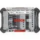 Pildil on Bosch PRO Impact 44-osaline otsakute komplekt, mis on paigutatud läbipaistvasse karpi.