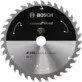 Pildil on Bosch Standard for Wood saeketas, millel on näha ketta läbimõõt, hammaste arv ja muud tehnilised andmed.