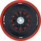 Pildil on Bosch EXPERT Multihole 150 mm keskmise kõvadusega tugitald, millel on punane serv, must keskmine osa ja mitu auku.