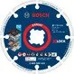 Pildil on Bosch EXPERT Diamond Metal Wheel X-LOCK 115 × 22,23 mm lõikeketas, millel on näha tehnilised andmed ja...