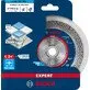 Pildil on Bosch EXPERT HardCeramic teemantlõikeketas, mis on pakitud ja millel on näha toote spetsifikatsioonid ja...