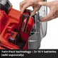 Pildil näed, kuidas Einhelli akutoitel aeraator/kobesti GE-SC 36/35 Li kasutab Twin-Pack tehnoloogiat kahe 18 V akuga...