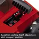 Pildil on näha Einhell akutoitel aeraatori/kobesti GE-SC 36/35 Li detail, kus on kujutatud 3-astmeline töötlemissügavuse...