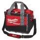 Pildil on punane ja must Milwaukee PACKOUT™ 38 cm varustusekott, millel on pealmine käepide, õlarihm ja Milwaukee logo.