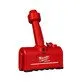 Pildil on punane Milwaukee M12 AUN-0 akutoitel imuotsik, millel on näha otsik, korpus ja Milwaukee logo.