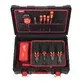 Pildil on avatud Milwaukee PACKOUT™ 62-osaline tööriistakomplekt elektrikule, mis sisaldab erinevaid tööriistu nagu...