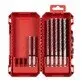 Pildil on avatud punane Milwaukee betoonipuuride komplekt MX4 SDS+ 5,5-10 mm, 7-osaline, mis sisaldab erineva suurusega...