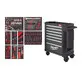 Milwaukee tool set with grey tool cart 206-piece