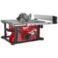 Pildil on Milwaukee M18 FTS210-0 akutoitel lauasaag, mis on punase ja musta värviga ning millel on saeketas, kaitse ja...