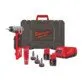 Pildil on Milwaukee M12 FPXP-I10202C torulaiendaja komplekt, mis sisaldab tööriista, erinevaid laienduspeade, akusid...