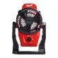 Pildil on punane Milwaukee M12 AF-0 akuventilaator, millel on mustad detailid, ventilaatori labad ja juhtnupud.