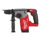 Pildil on Milwaukee M18 FHX-0 akupuurvasar, mis on punase ja halli värviga ning millel on külgmine käepide ja aku pesa.