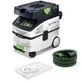 Pildil on Festool vee- ja tolmuimeja CLEANTEC CTH MIDI I AC, millega on kaasas voolik, tolmukott ja seade ise.