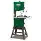 Pildil on Holzstar HBS 361-2 lintsaag, mis on roheline ja seisab metallist alusel.