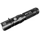 Pildil on must Nitecore MT21C taskulamp, millel on küljel nupp ja tekstuuriga käepide.
