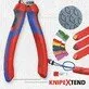 Pildil on Knipex külglõiketangid 160 mm, millel on kahekomponentne käepide, ning lisaks on näha käepideme detailid...