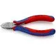 Pildil on Knipex plastmassi diagonaallõikurid 72 02 125, millel on punased ja sinised käepidemed.