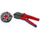 Pildil on Knipex MultiCrimp® presstangid koos vahetatavate lisaseadmetega, mis on mõeldud MC4® / MC4® Evo 2 / PV...
