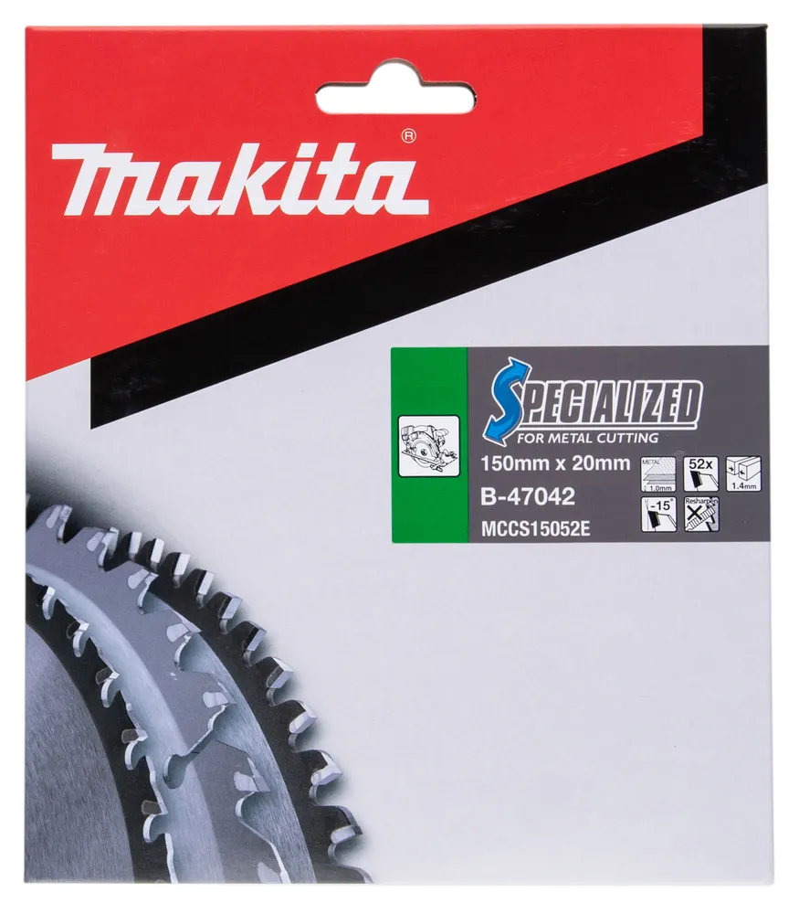 Пильный диск Makita 150 x 20 x 1,4 мм T52 -15°, для резки металла