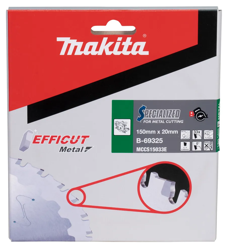 Makita pjūklo diskas EFFICUT 150 x 20 x 1,1 mm 33T 0°, metalui