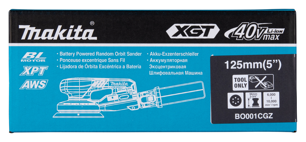 Makita аккумуляторная эксцентриковая шлифовальная машина BO001CGZ, без аккумулятора и зарядного устройства