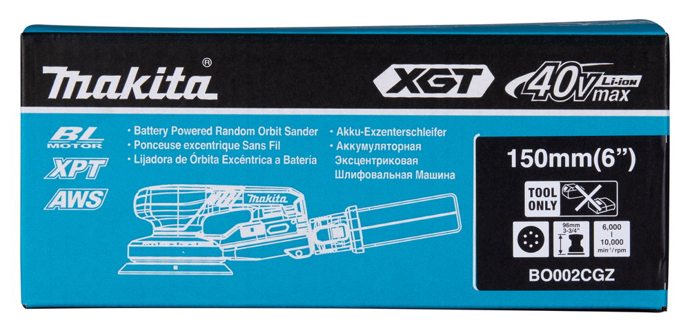 Makita аккумуляторная эксцентриковая шлифовальная машина BO002CGZ, без аккумулятора и зарядного устройства