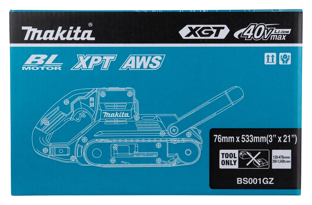 Makita cordless belt sander BS001GZ, without battery and charger