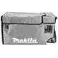 Pildil on Makita CW002G külma- ja soojakasti kaitsekate, millel on Makita logo ja mitmed taskud.