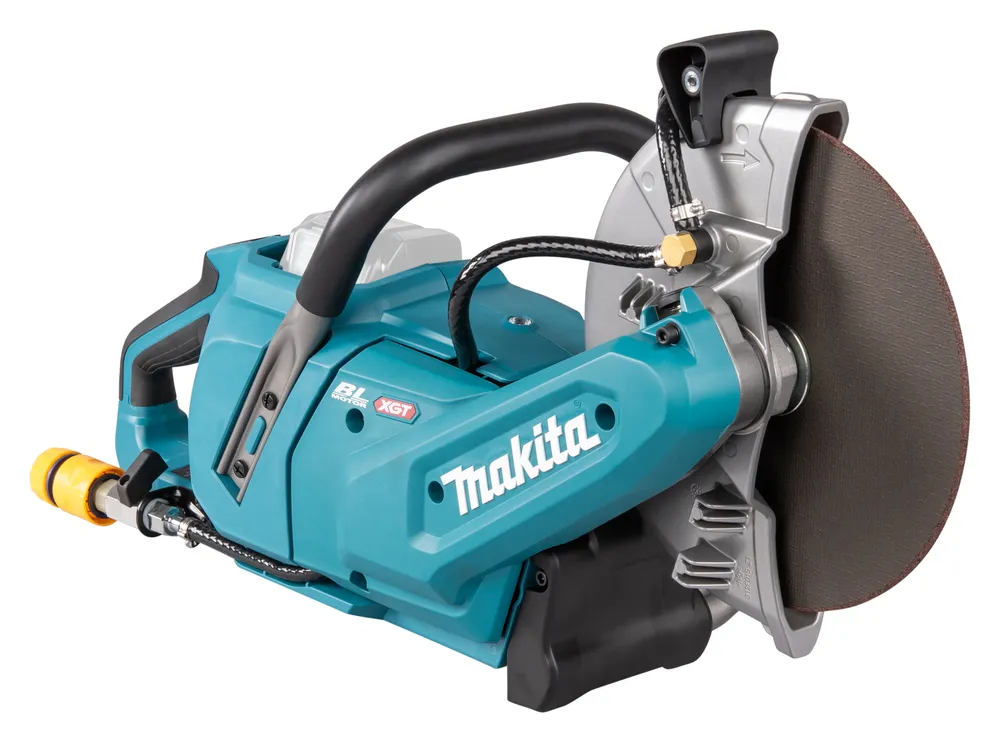 Pildil on Makita akulõikur CE003GZ02, XGT, millel on näha ka lõikeketas ja käepide.