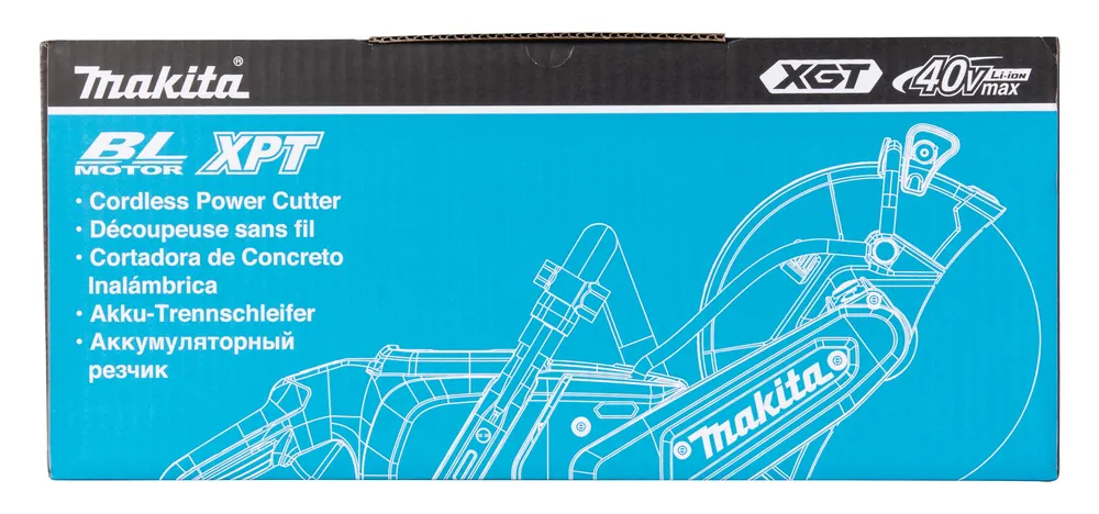 Pildil on Makita akulõikuri CE003GZ02 pakend, millel on märgitud XGT tehnoloogia ja "TOOL ONLY" märge.