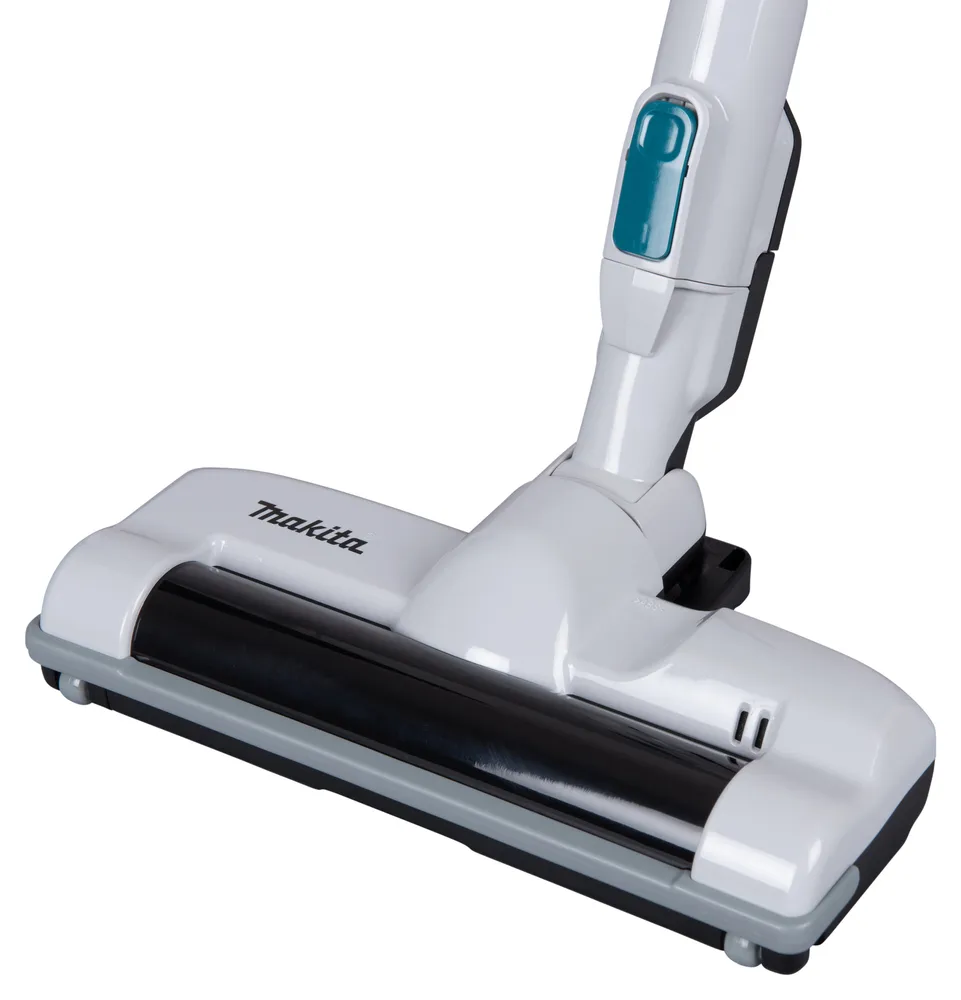 Pildil on Makita akuvarstolmuimeja CL004GD101, XGT, millel on valge ja sinine disain.