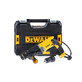 Pildil on näha kollane-must DeWalt puurvasar D25144K koos 13 mm lisapadruni ja oma musta hoiukohvriga.