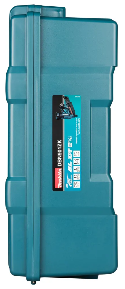 Pildil on Makita akunaelapüstoli DBN901ZK plastikust hoiukarp.