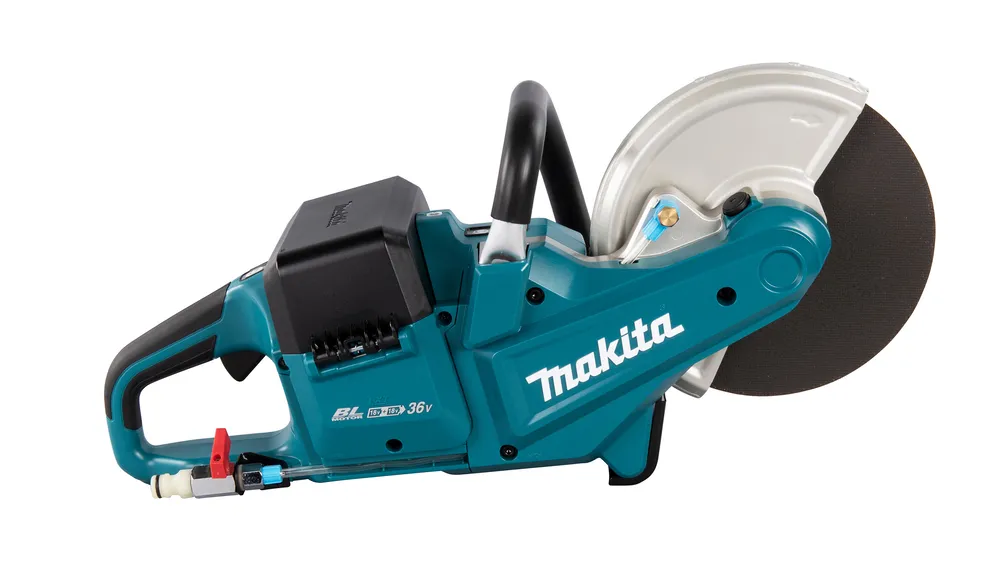 Pildil on Makita akulõikur DCE090ZX1, millel on eraldiseisev lõiketera ja ergonoomiline käepide.