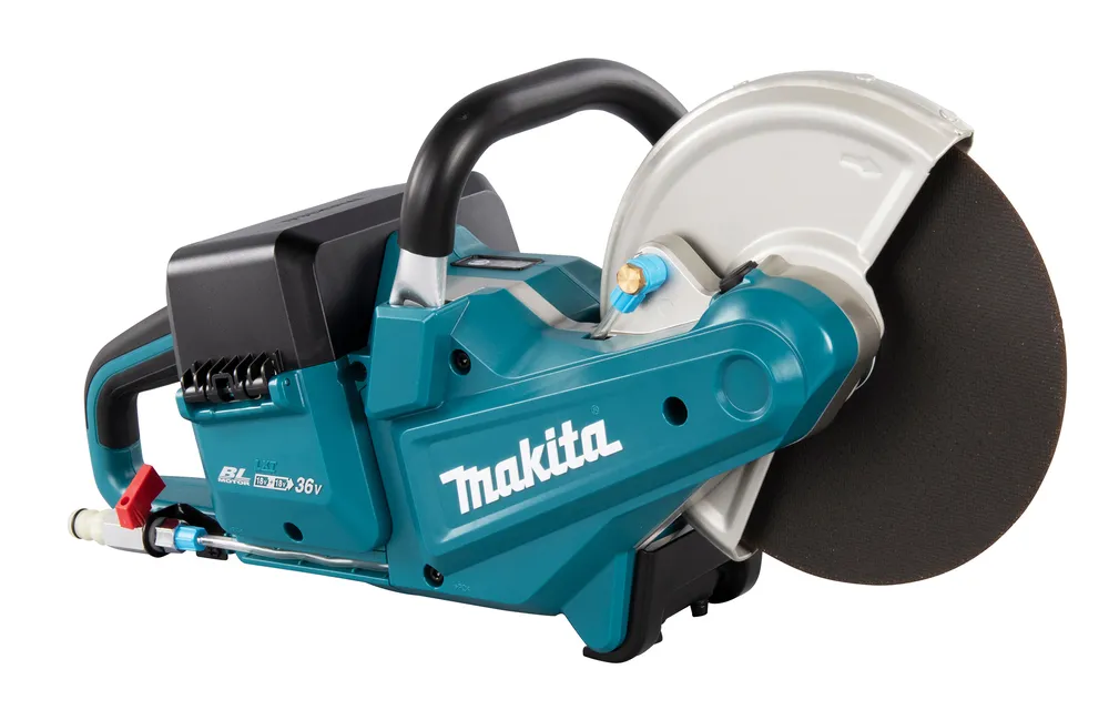 Pildil on Makita akulõikur DCE090ZX1, millel on selgelt näha sinine korpus, must käepide ja lõikeketas.