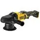 Pildil on kollane-must DeWalt DCM848N akupoleerija, millel on käepide ja poleerimispadja kinnitus.
