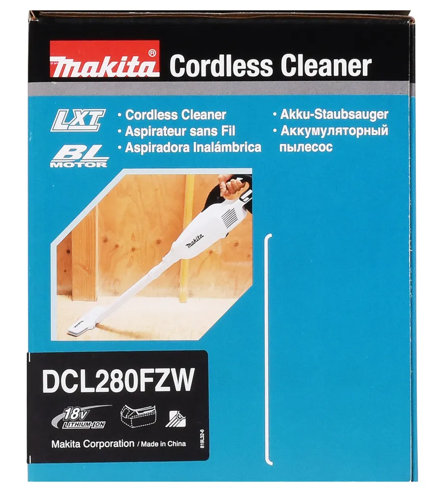 "Makita" akumuliatorinis dulkių siurblys DCL280FZW 18V, be akumuliatoriaus ir įkroviklio