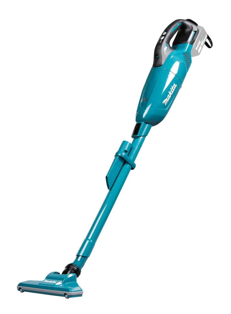 Pildil on sinine Makita aku varstolmuimeja DCL284FZX2, mida näidatakse valgel taustal.