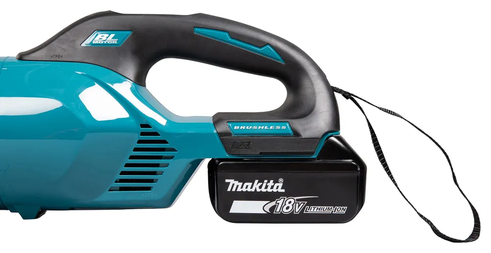 Pildil on Makita aku varstolmuimeja DCL284FZX2, millel on peal Makita aku.