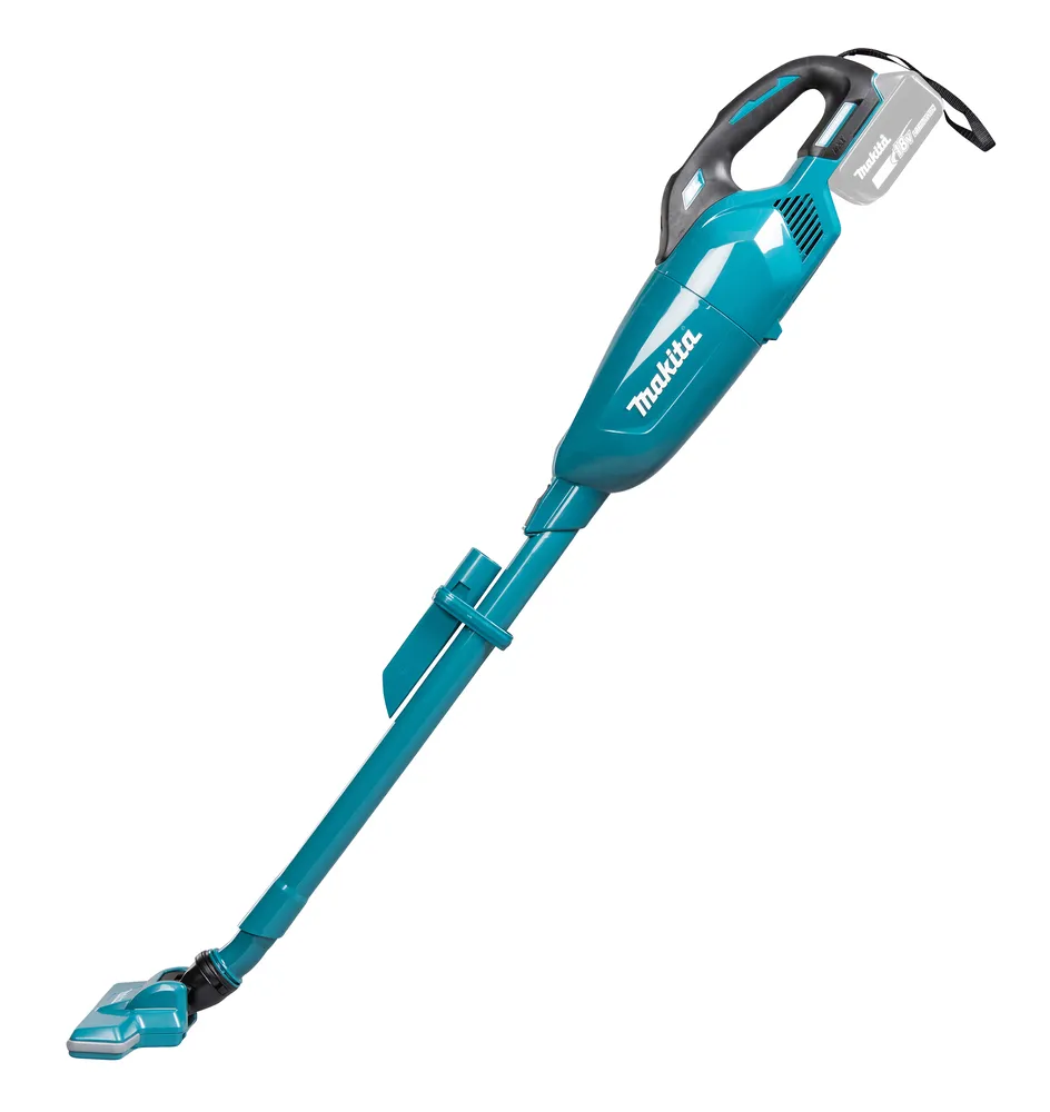 Pildil on sinine Makita aku varstolmuimeja DCL284FZX2, ilma aku ja laadijata, mis on suunatud diagonaalselt, näidates...