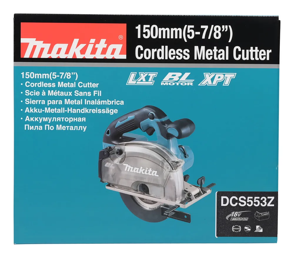 Makita akumetalo pjūklas DCS553Z, be akumuliatoriaus ir įkroviklio
