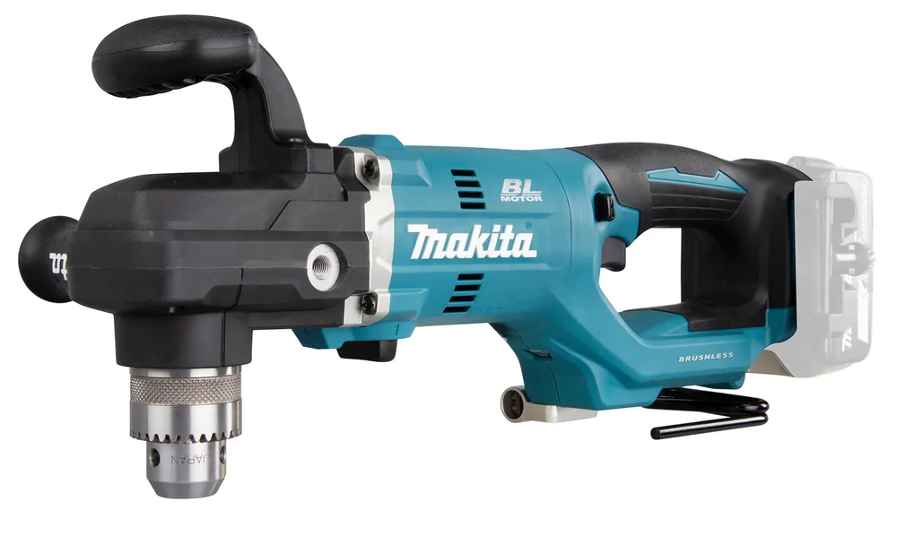 Pildil on Makita DDA450ZK akunurktrell, millel on erk-sinine korpus ja must käepide.