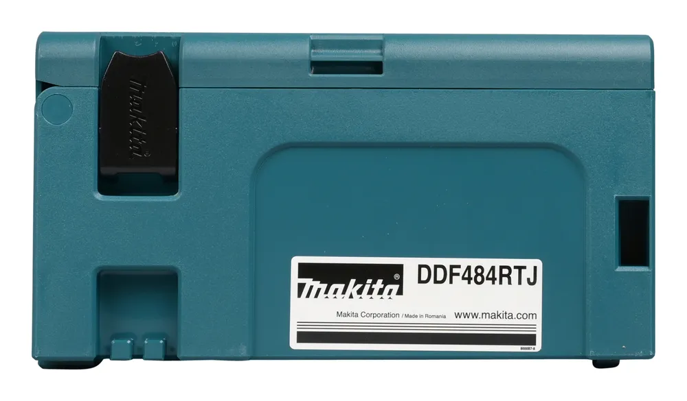 Pildil on näha Makita akutrell DDF484RTJ roheline hoiukast.
