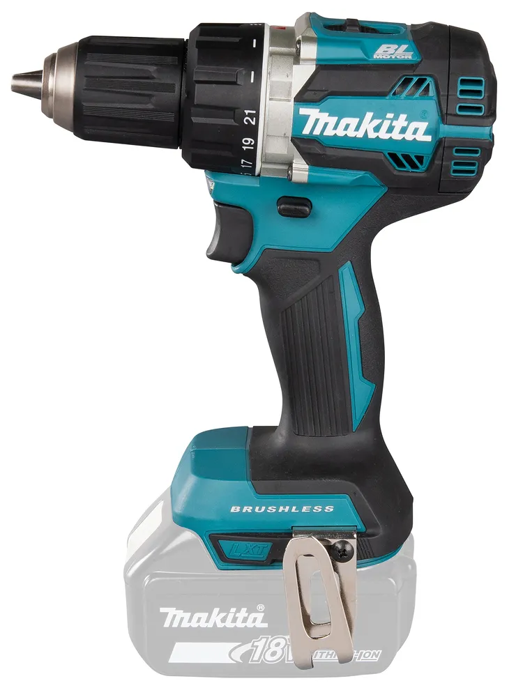 Pildil on Makita DDF484Z akutrell, mis on kuvatud koos akuga, kuid ilma laadijata.
