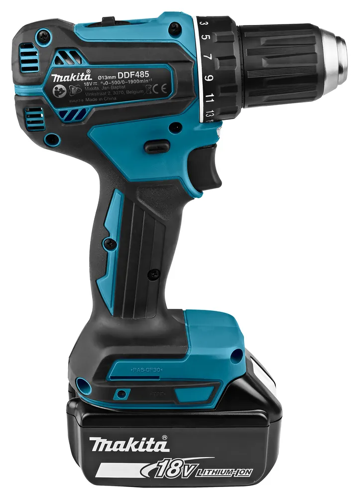 Pildil on Makita akutrell DDF485SF koos akuga.