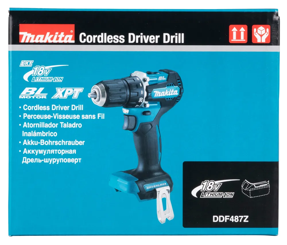 Makita akumuliatorinis suktukas DDF487Z, be akumuliatoriaus ir įkroviklio