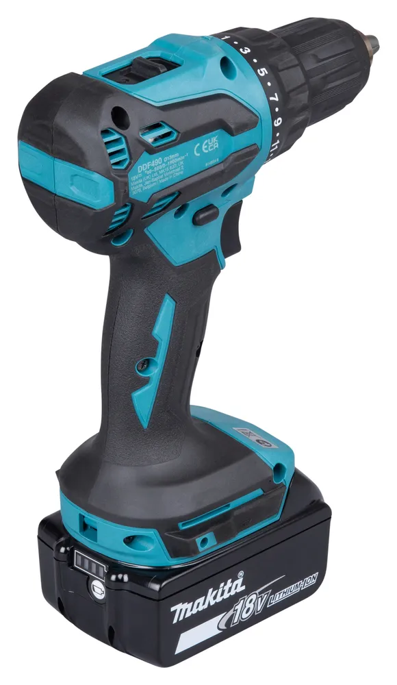 Pildil on kujutatud Makita DDF490WF akutrell koos akuga.
